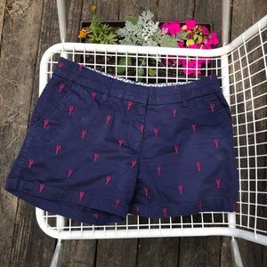 British Khaki Lobster Embroidered Shorts